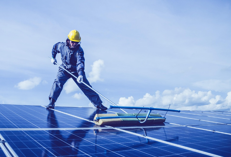 Solar technicians working