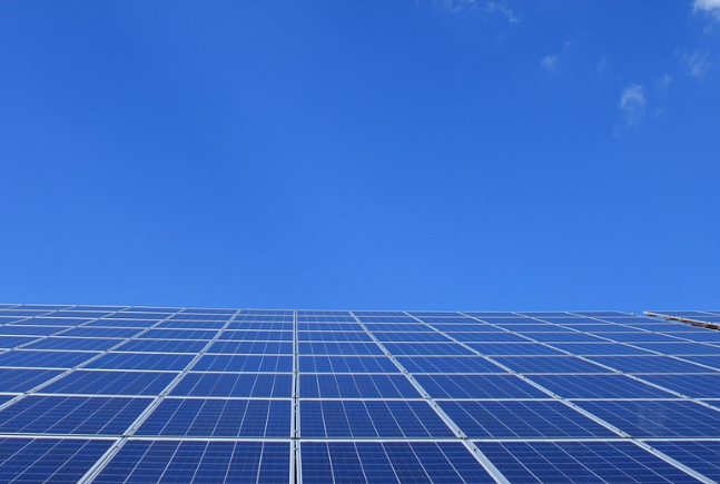 Solar panels and ocean view